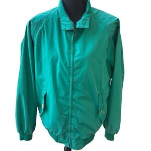 Gordon & Ferguson Vintage Green Zip Jacket Plaid Lined Mens Large Long